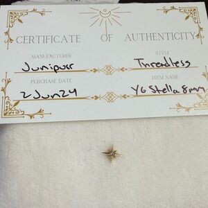 Junipurr Stella 8mm Star Threadless End Yellow Gold